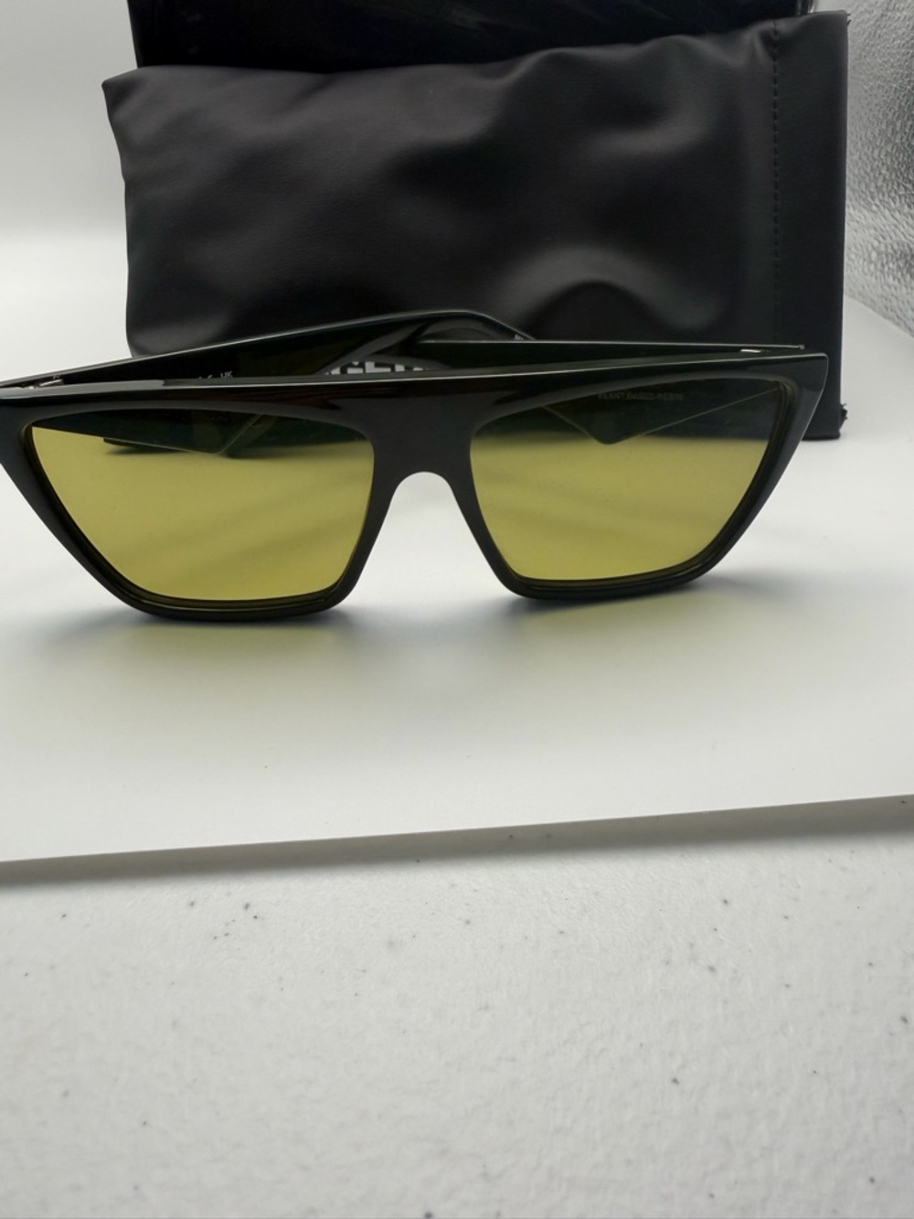 Karl Lagerfeld Black Sunglasses with Yellow Lenses - Picture 2 of 6